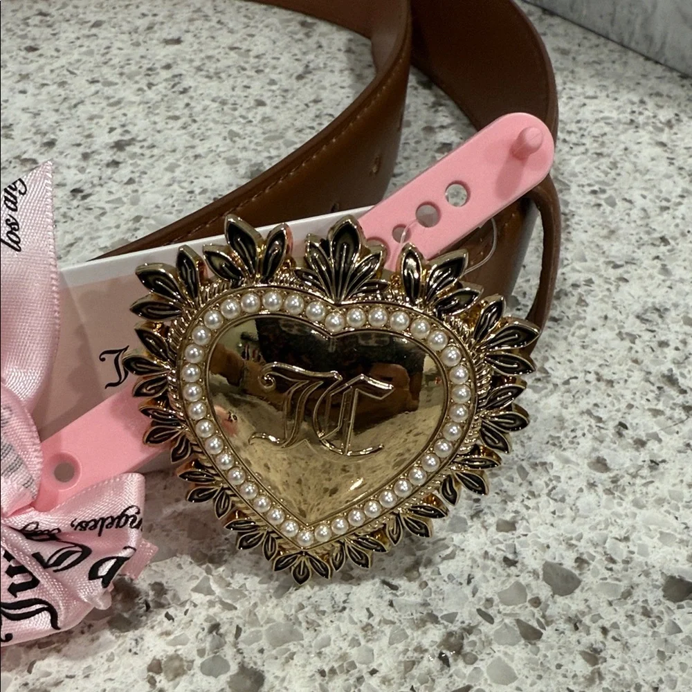 Juicy Couture Brown Belt with Heart Buckle